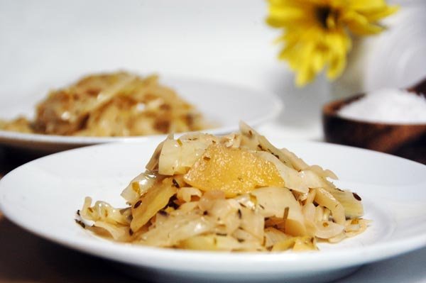 Braised Cabbage with Apples, Onions and Caraway