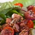 Salad with Roasted Radishes, Roasted Shallots and Shrimp